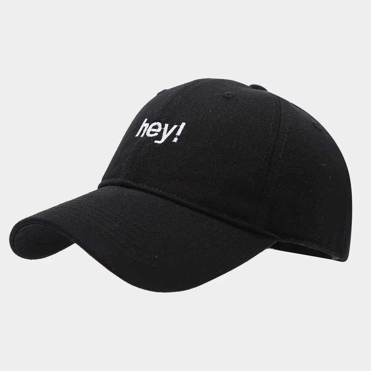 Brown Embroidered "hey!" Baseball Cap — feature 4