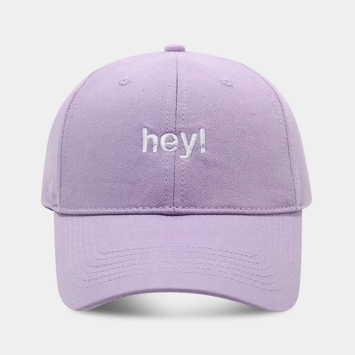 Brown Embroidered "hey!" Baseball Cap - Image 4