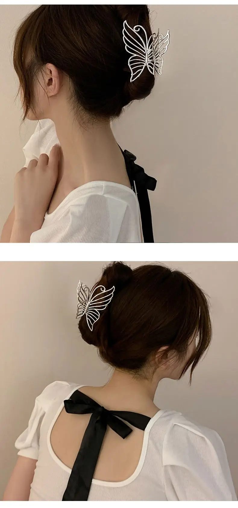 Gold Metal Butterfly Hair Clip for Women Large Size — feature 7