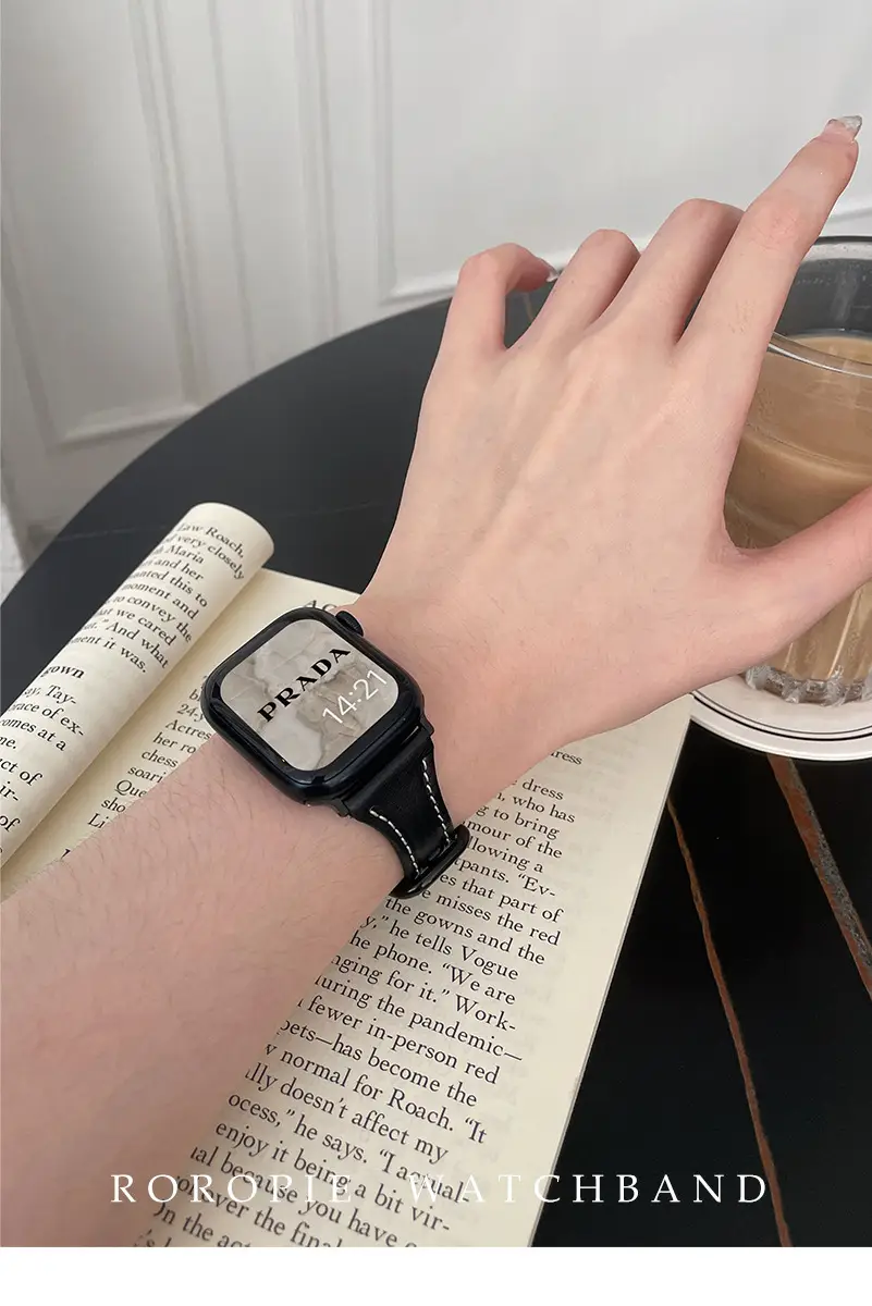 Women's Gold Apple Watch with Brown Leather Strap — feature 15