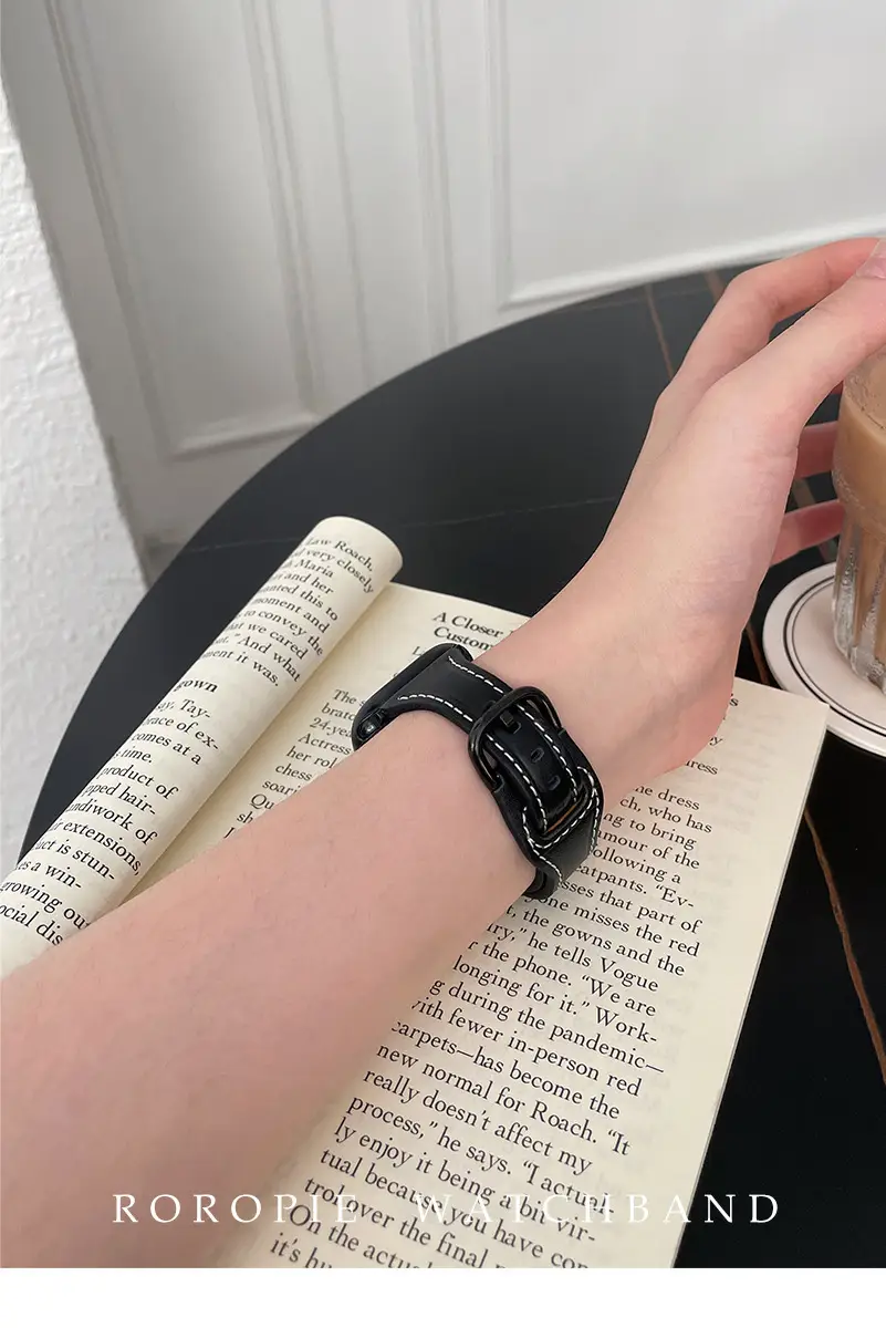 Women's Gold Apple Watch with Brown Leather Strap — feature 17