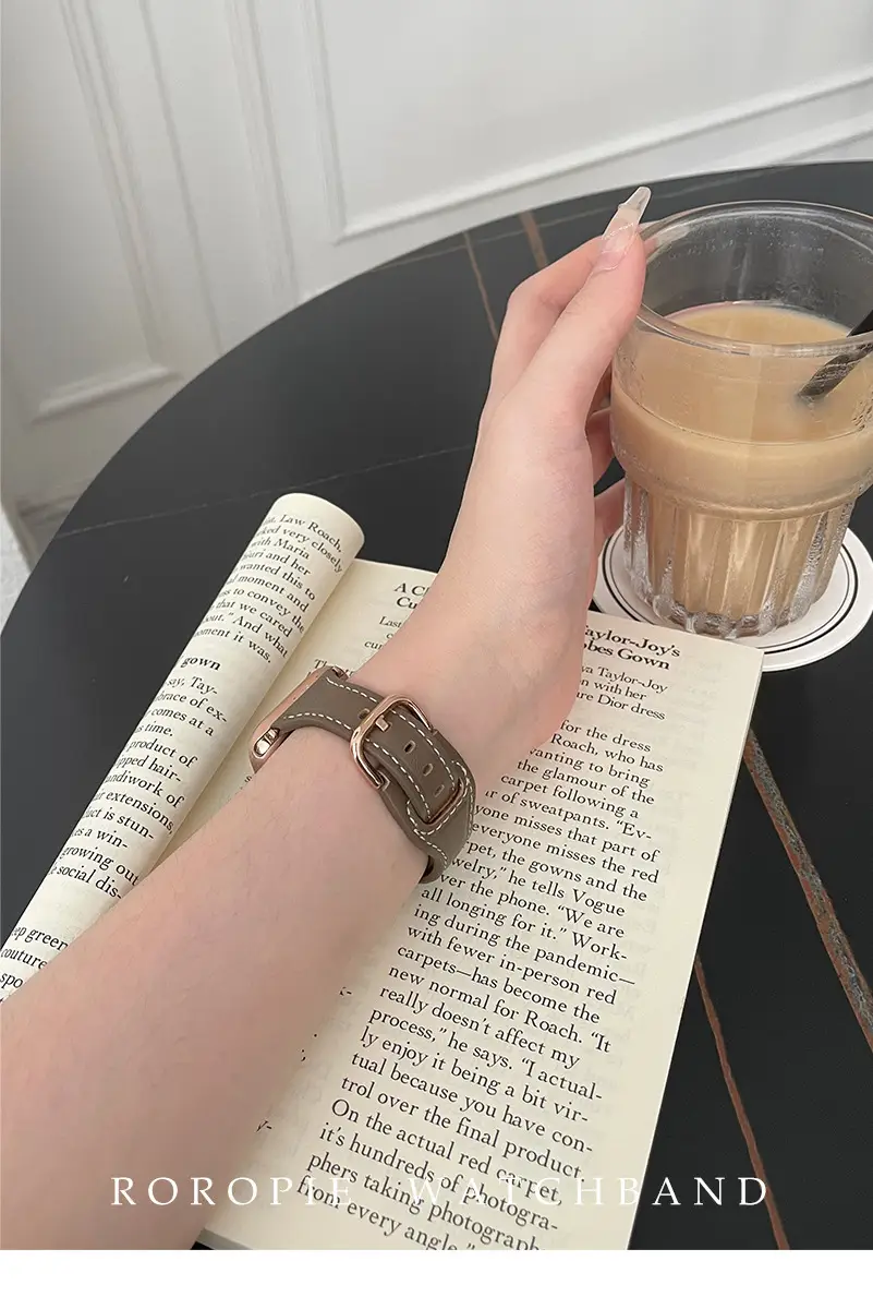 Women's Gold Apple Watch with Brown Leather Strap — feature 20