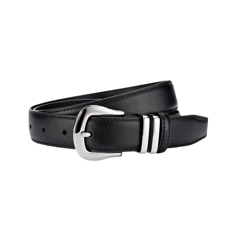 Women's Black Real Cowhide Belt Summer Wear - Image 9