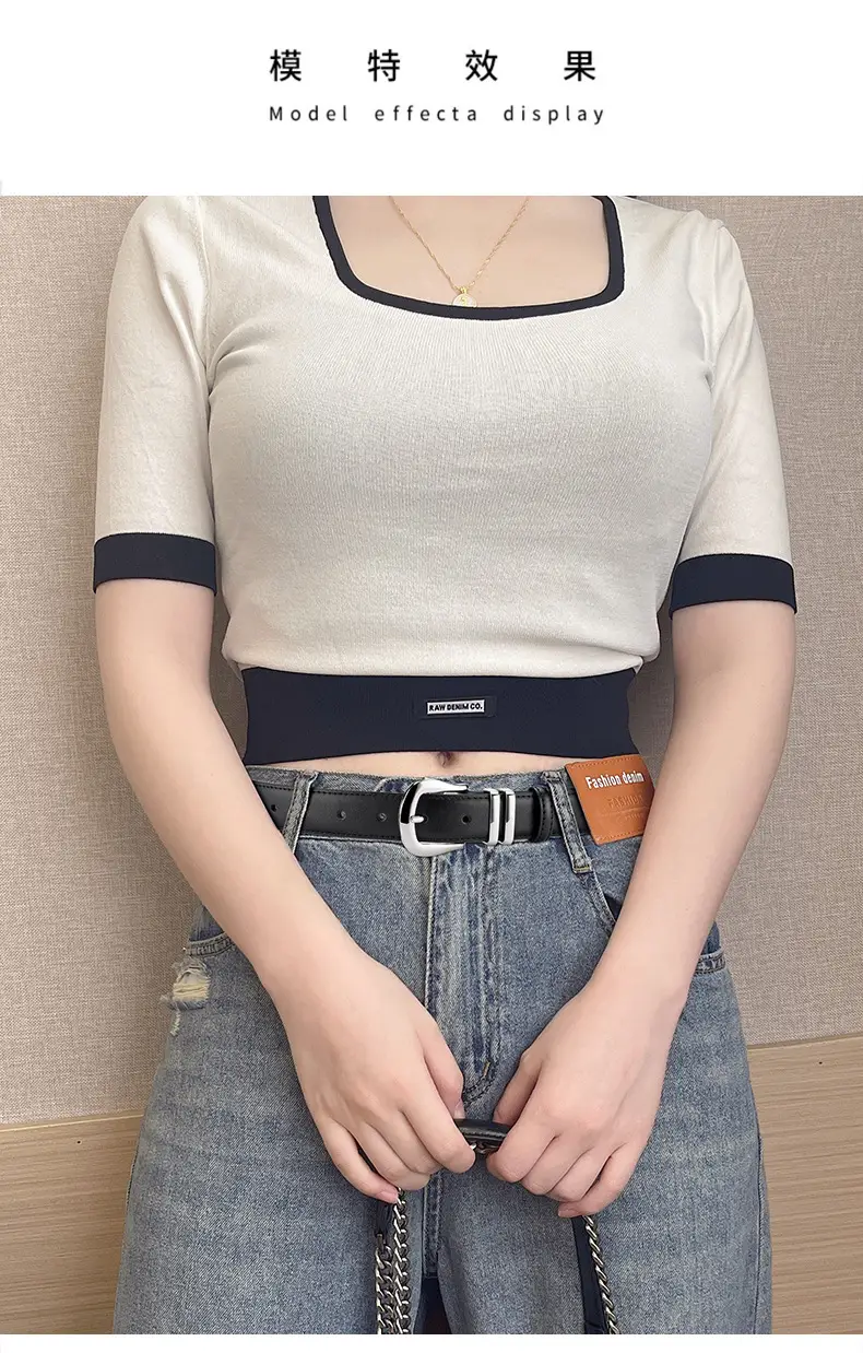 Women's Black Real Cowhide Belt Summer Wear β feature 1
