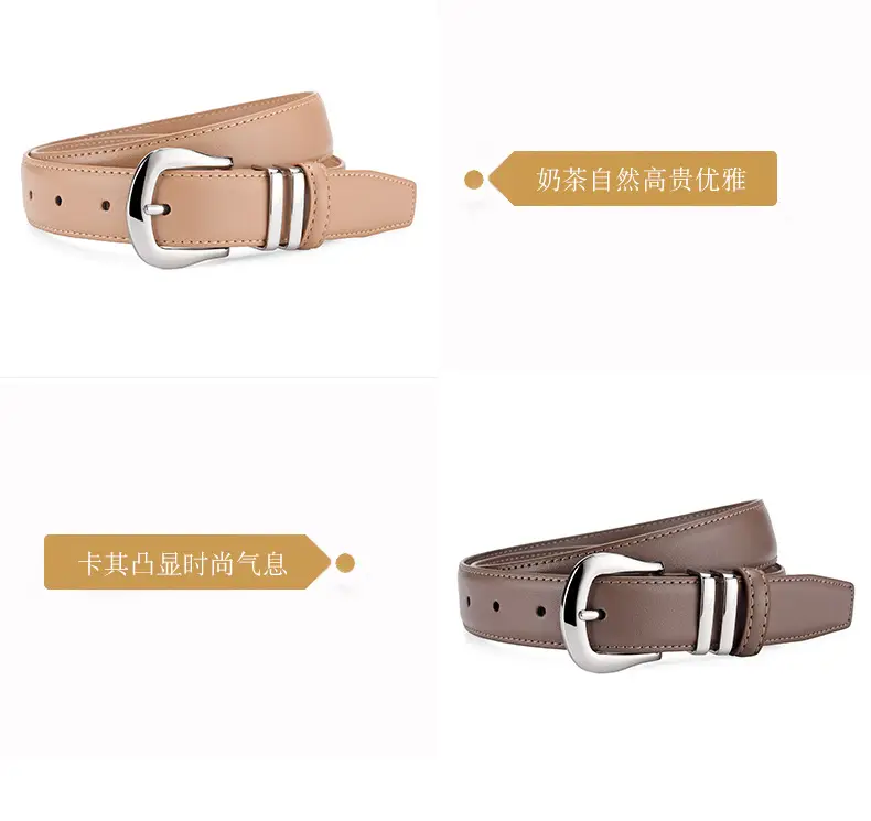 Women's Black Real Cowhide Belt Summer Wear β feature 10