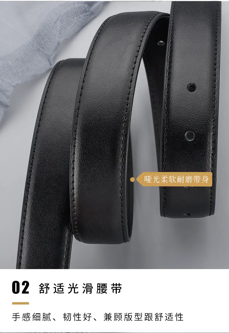 Women's Black Real Cowhide Belt Summer Wear β feature 12