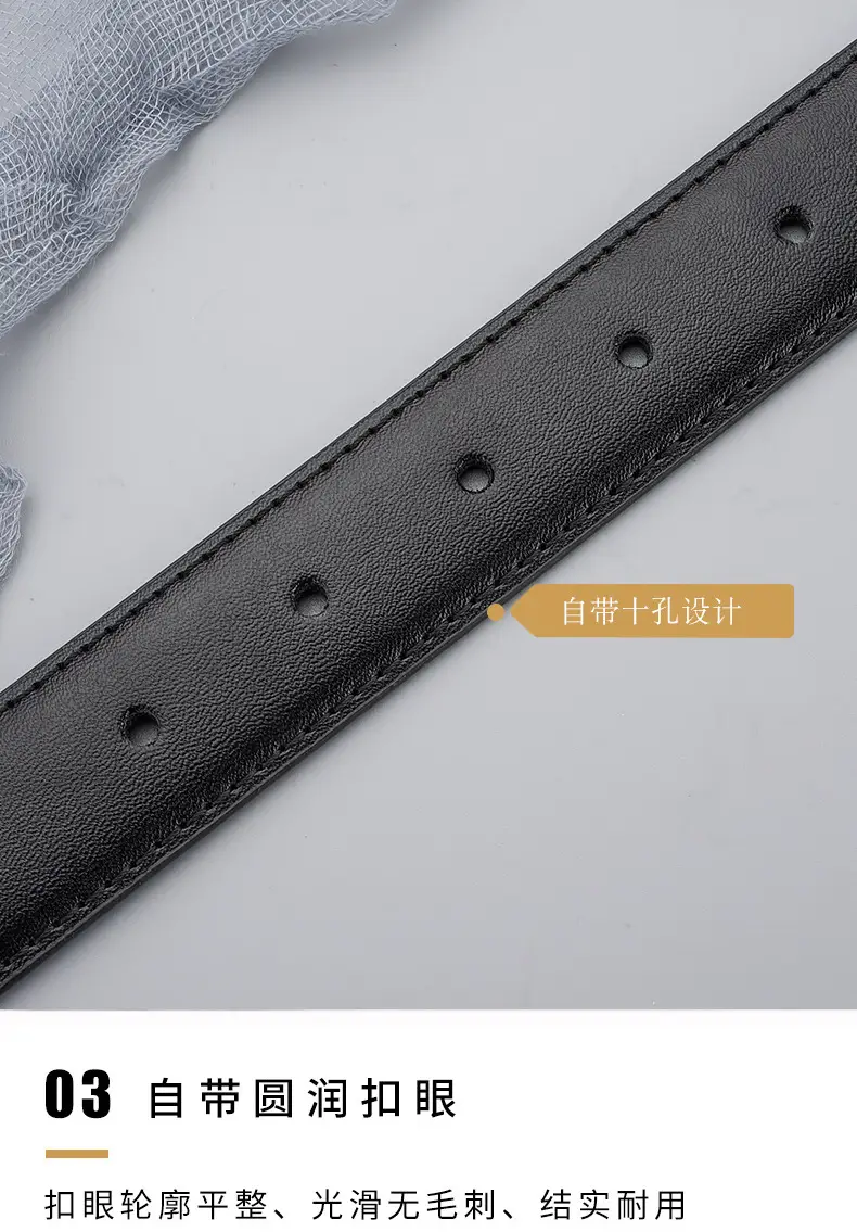 Women's Black Real Cowhide Belt Summer Wear β feature 13