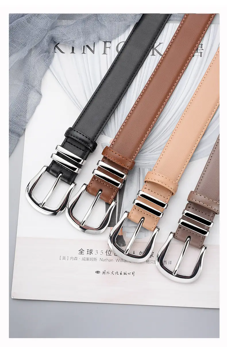 Women's Black Real Cowhide Belt Summer Wear β feature 14