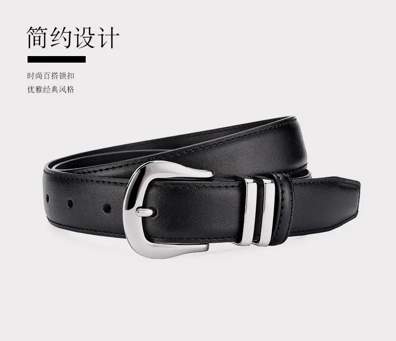 Women's Black Real Cowhide Belt Summer Wear β feature 4