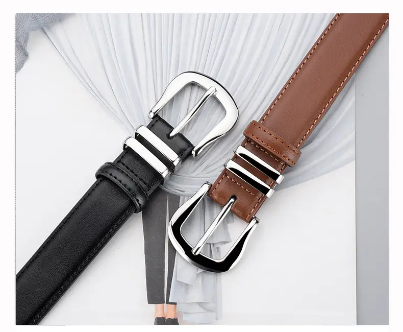Women's Black Real Cowhide Belt Summer Wear β feature 5