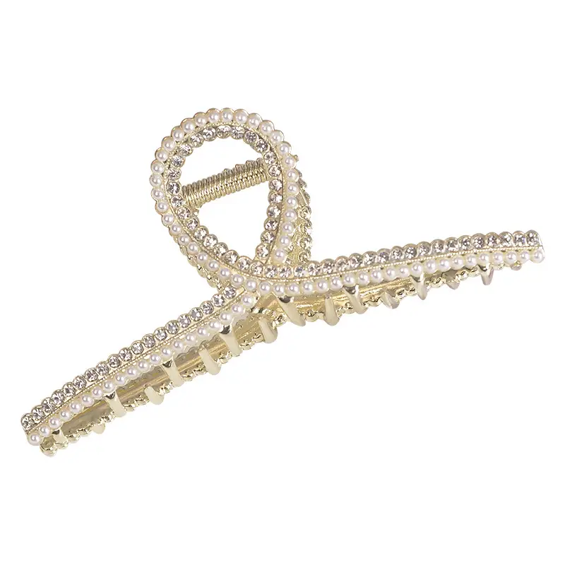 Gold Full Diamond Hair Grab Net with Shark Clip - Image 14