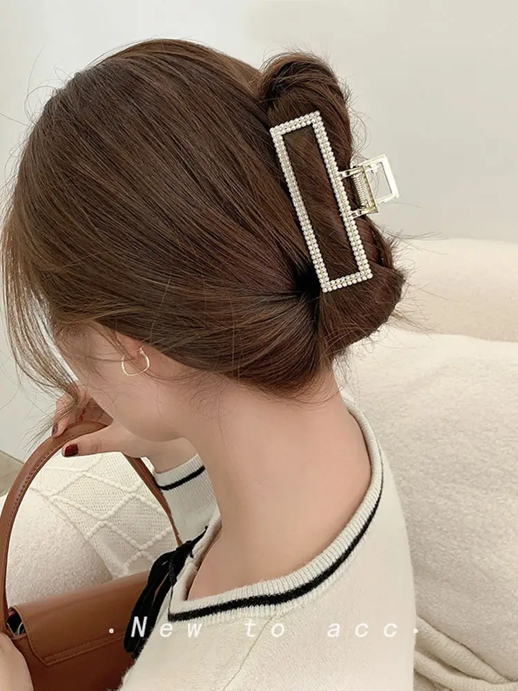 Gold Full Diamond Hair Grab Net with Shark Clip — feature 4