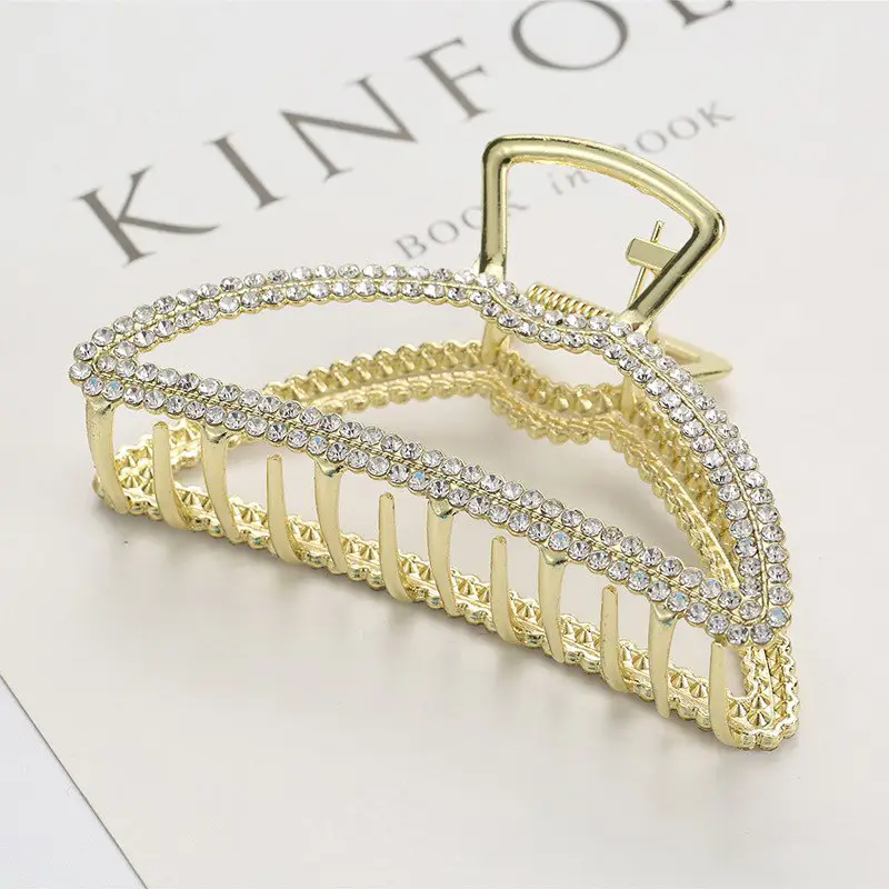 Gold Full Diamond Hair Grab Net with Shark Clip - Image 7