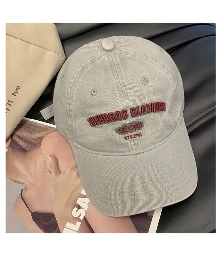 Women's Korean Style Washed Baseball Cap with Letter Embroidery — feature 11