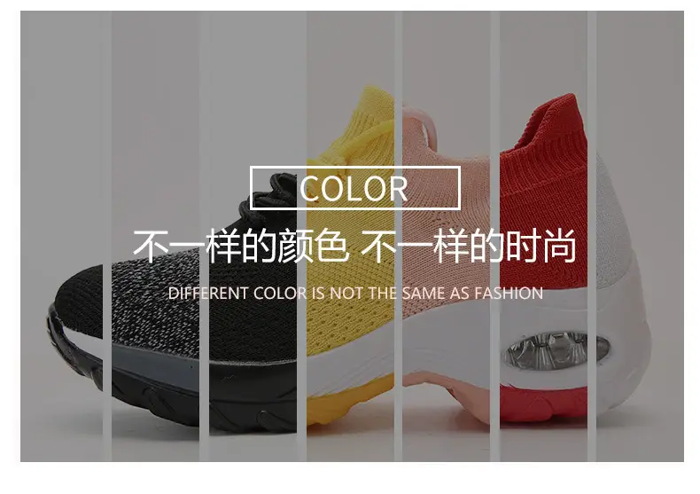 Women's Shoes New Style Air-Cushioned Thick-Soled Height-Increasing Casual Shoes for Women, Wholesale from Manufacturer, Fashionable Lightweight Fly-Knit Breathable Sports Shoes — feature 18