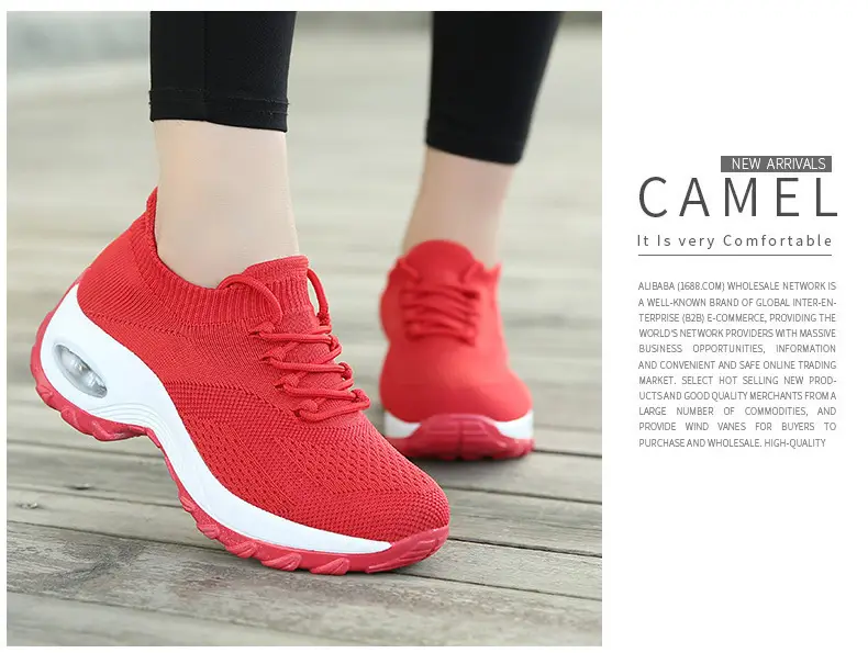 Women's Shoes New Style Air-Cushioned Thick-Soled Height-Increasing Casual Shoes for Women, Wholesale from Manufacturer, Fashionable Lightweight Fly-Knit Breathable Sports Shoes — feature 24