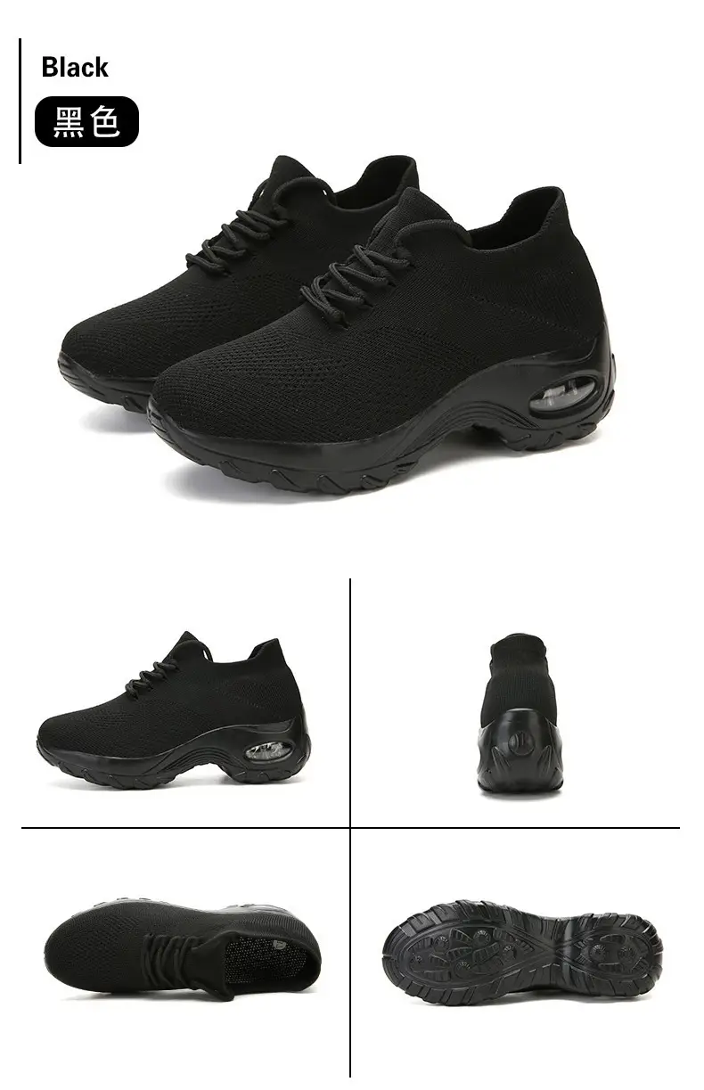 Women's Shoes New Style Air-Cushioned Thick-Soled Height-Increasing Casual Shoes for Women, Wholesale from Manufacturer, Fashionable Lightweight Fly-Knit Breathable Sports Shoes — feature 27