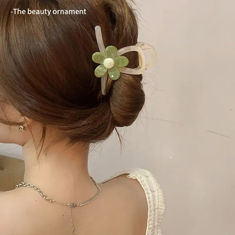 Elegant Flower Hair Clip for Women's Back of Head 2023