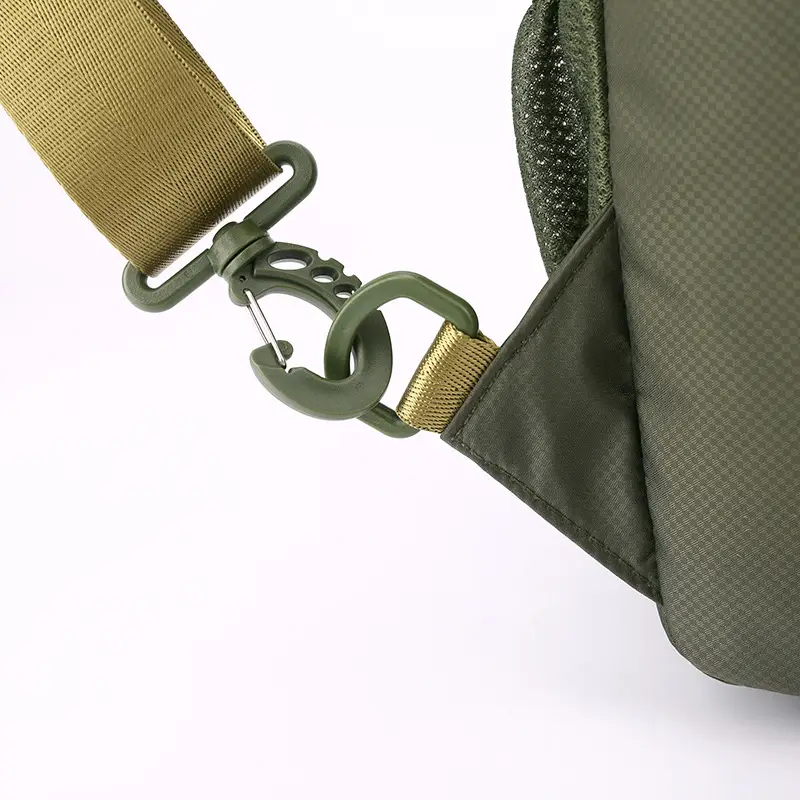 Men's Green Shoulder Bag with Gold Accents - Image 6