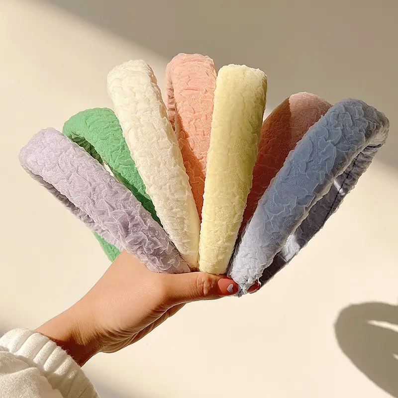 Women's Candy Color Pleated Hair Hoop Autumn Winter Mori Style