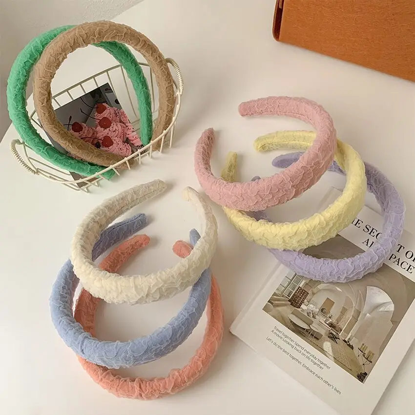 Women's Candy Color Pleated Hair Hoop Autumn Winter Mori Style — feature 2