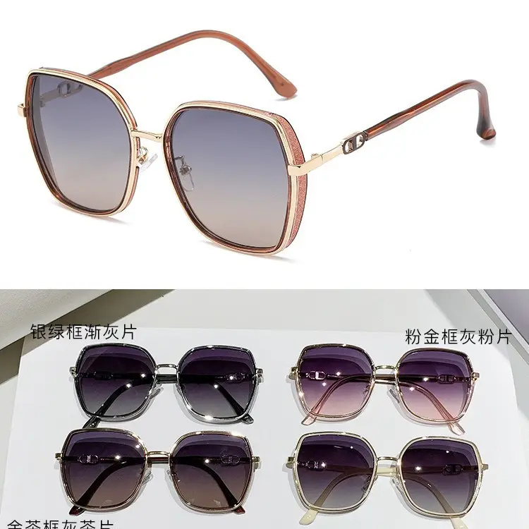 Women Anti-UV Polarized Sunglasses Large Frame