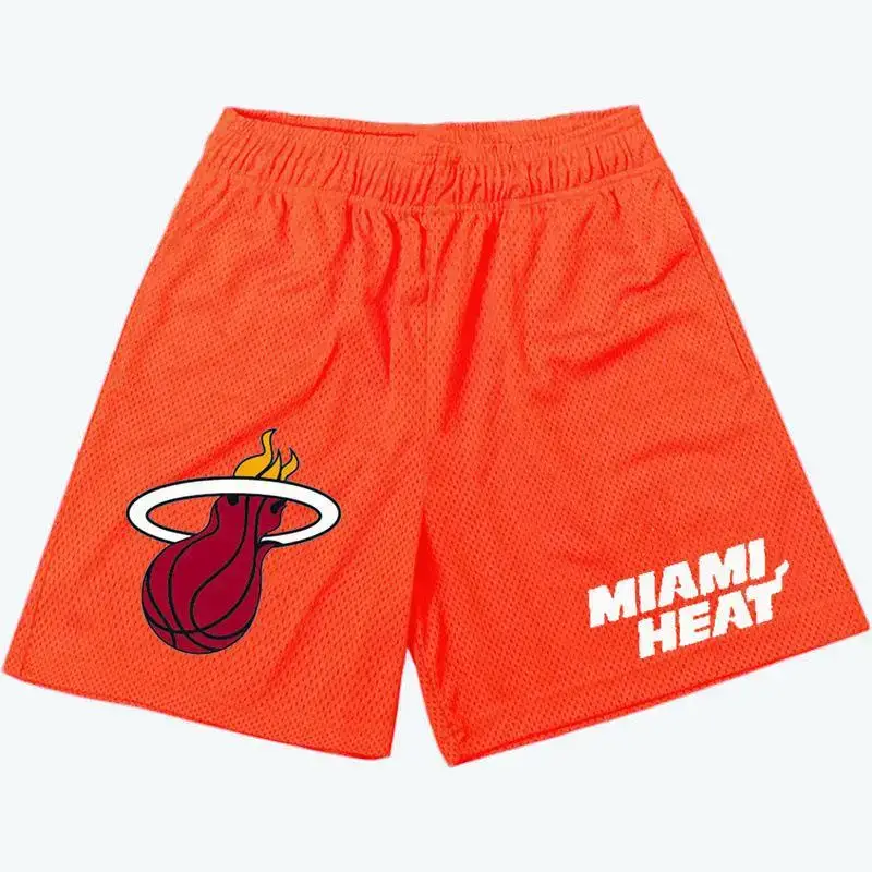 Miami Heat Muscle Men Shorts Maroon Jogging - Image 12