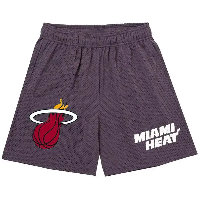 Miami Heat Muscle Men Shorts Maroon Jogging - Image 13