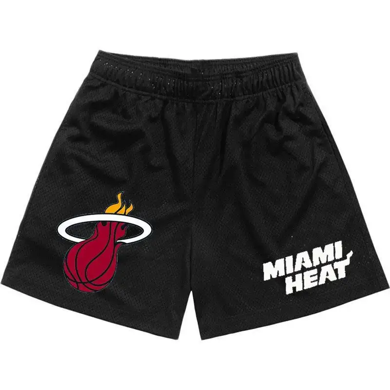 Miami Heat Muscle Men Shorts Maroon Jogging - Image 2