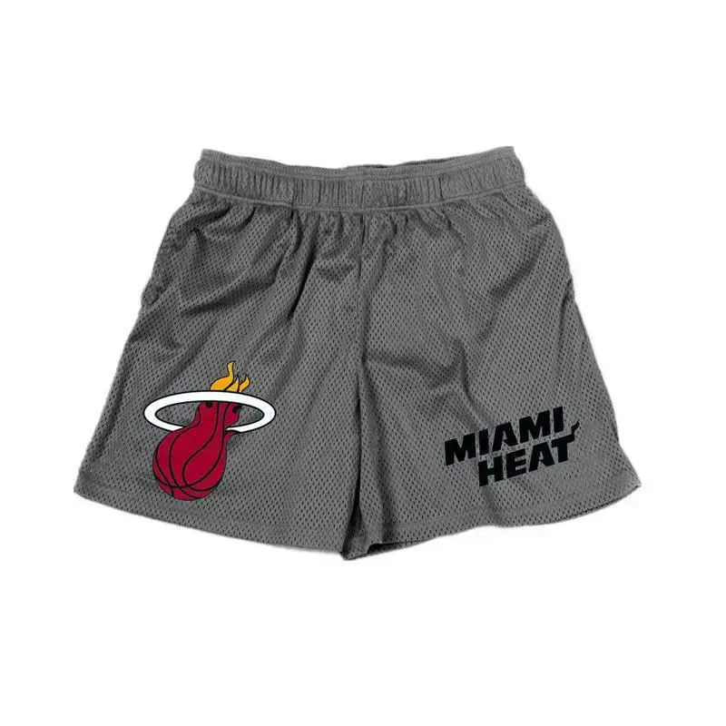 Miami Heat Muscle Men Shorts Maroon Jogging - Image 4