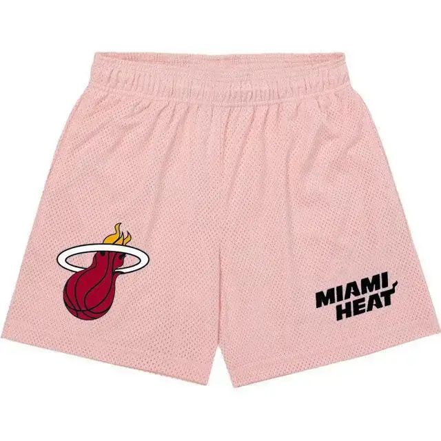 Miami Heat Muscle Men Shorts Maroon Jogging - Image 5
