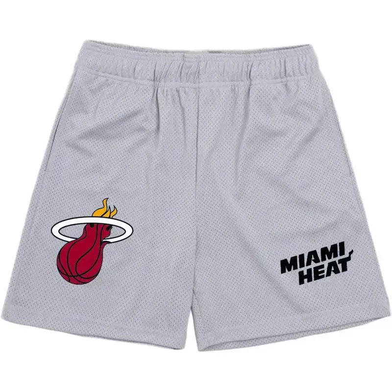 Miami Heat Muscle Men Shorts Maroon Jogging - Image 6