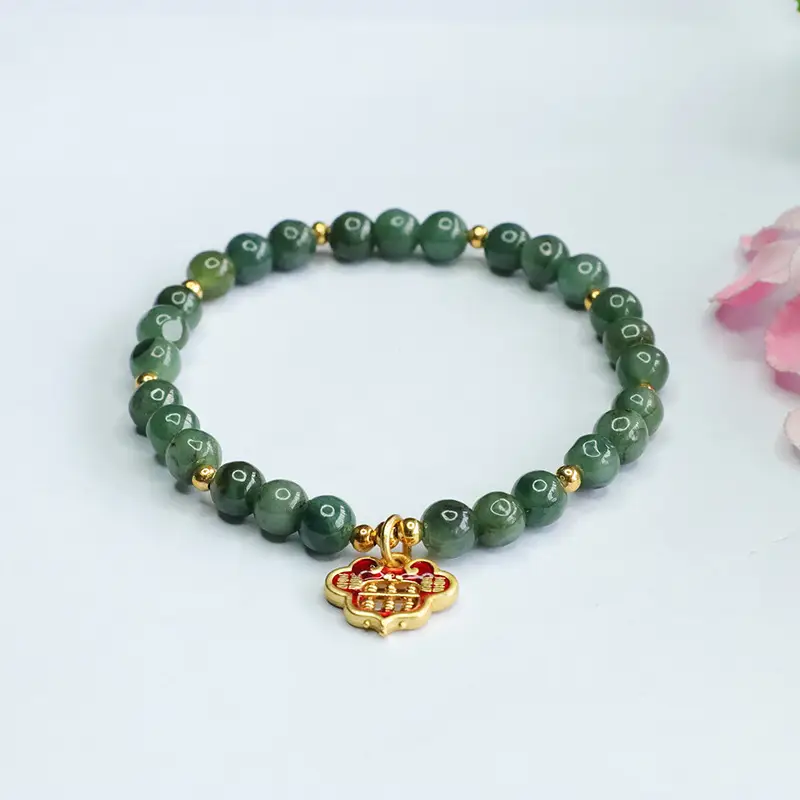 Oil Green Ruyi Abacus Bracelet for Women - Image 3