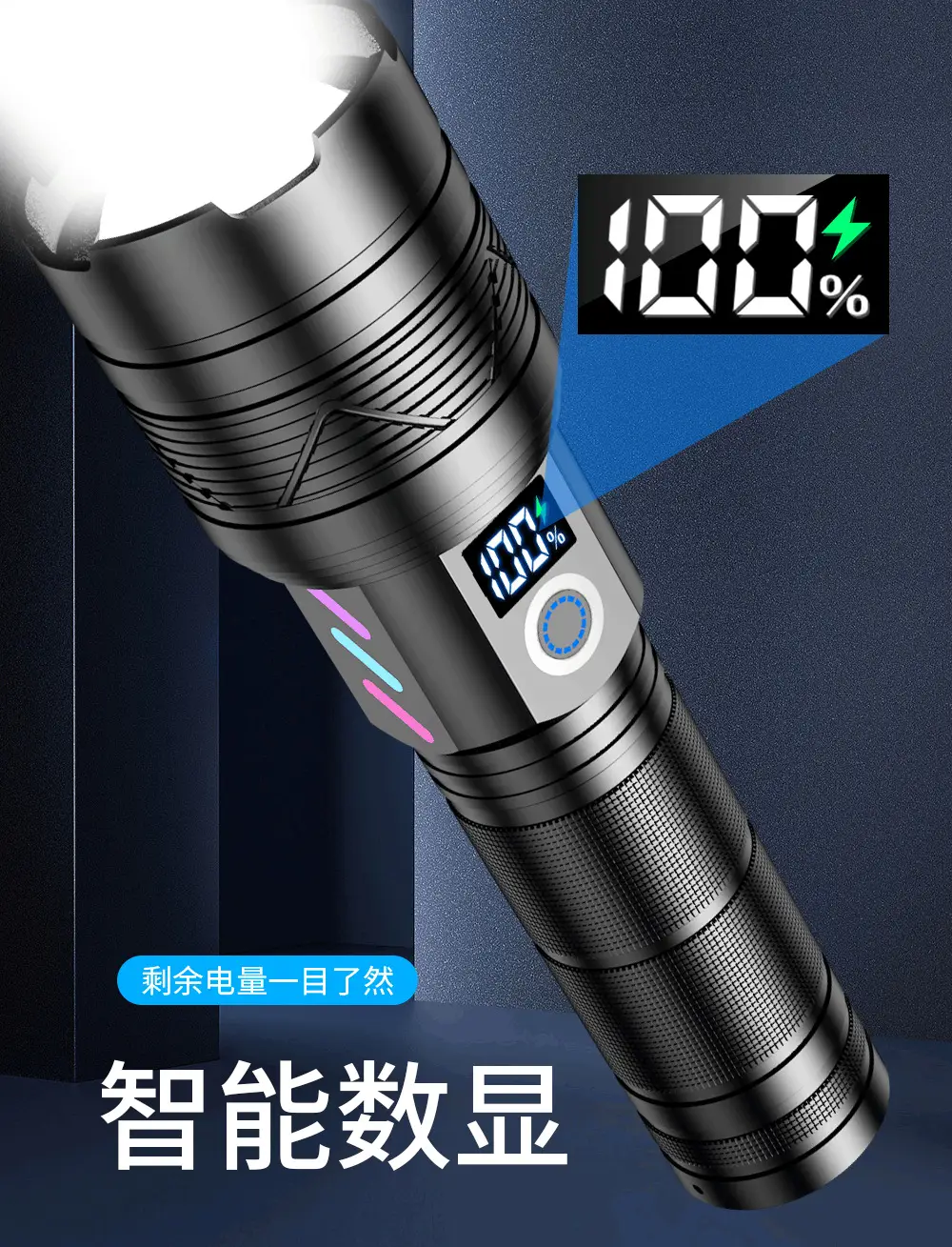 Tactical Laser Flashlight 20W Digital Display 6cm β feature 6