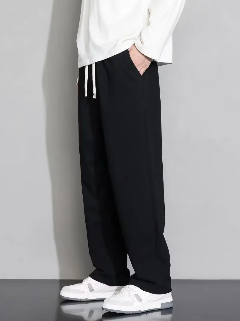 Men's Black Wide-leg Casual Pants Summer Dosing Heavy - Image 6