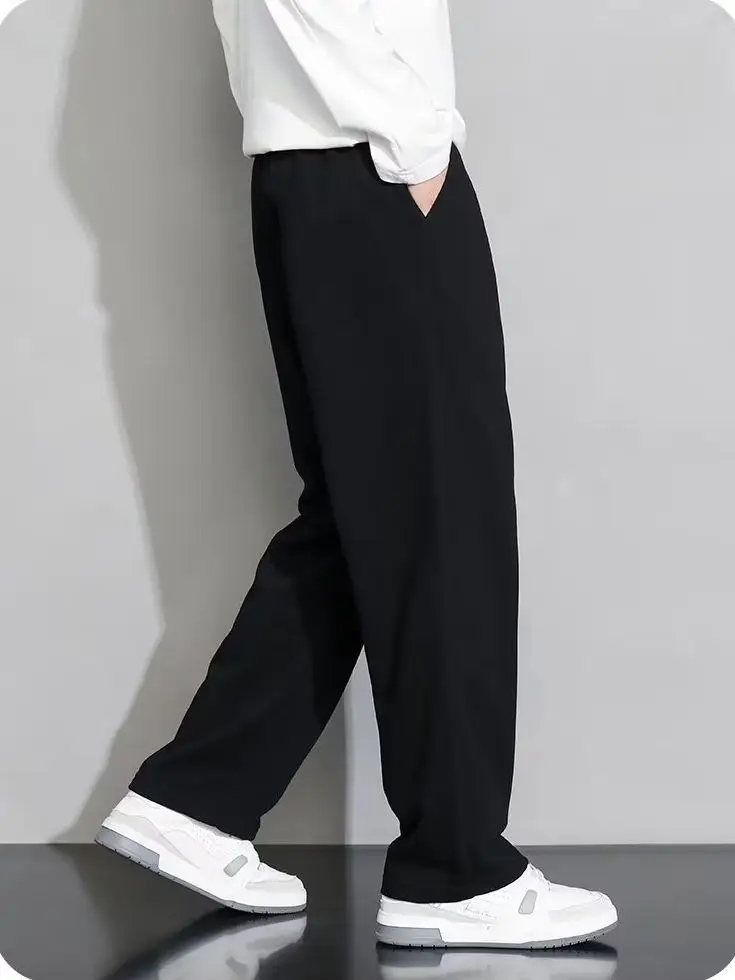 Men's Black Wide-leg Casual Pants Summer Dosing Heavy - Image 7