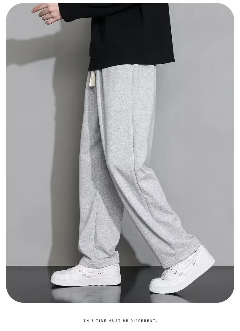 Men's Black Wide-leg Casual Pants Summer Dosing Heavy — feature 10