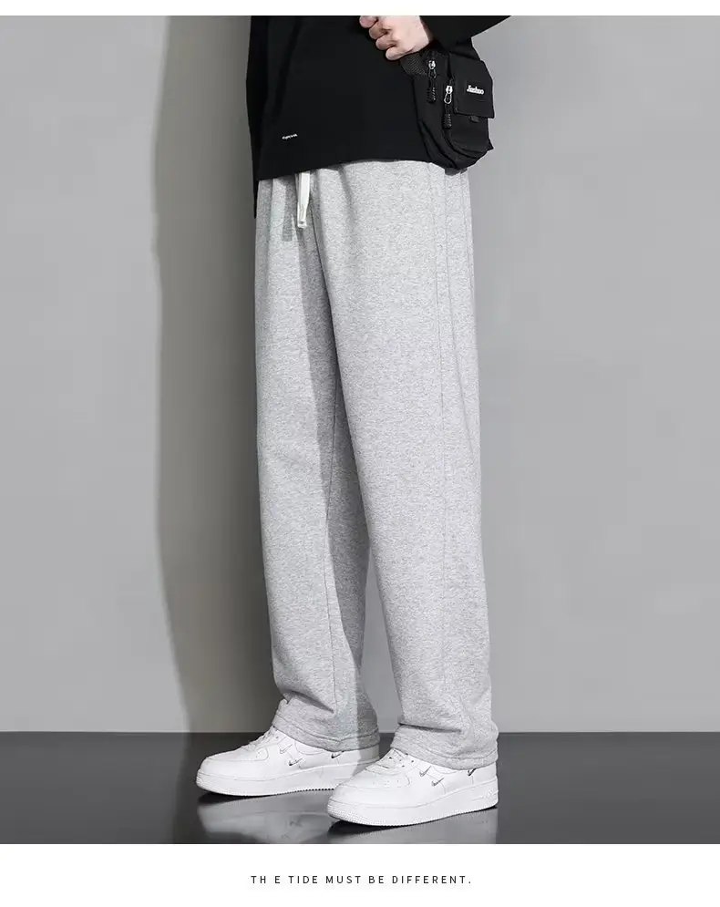 Men's Black Wide-leg Casual Pants Summer Dosing Heavy — feature 11