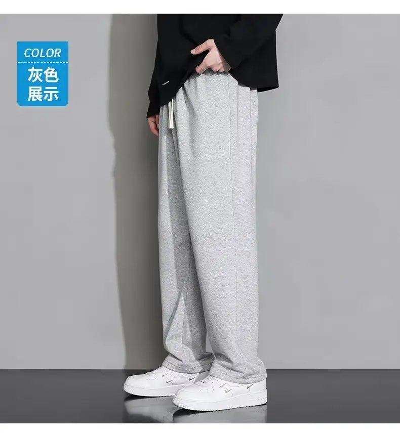 Men's Black Wide-leg Casual Pants Summer Dosing Heavy — feature 8