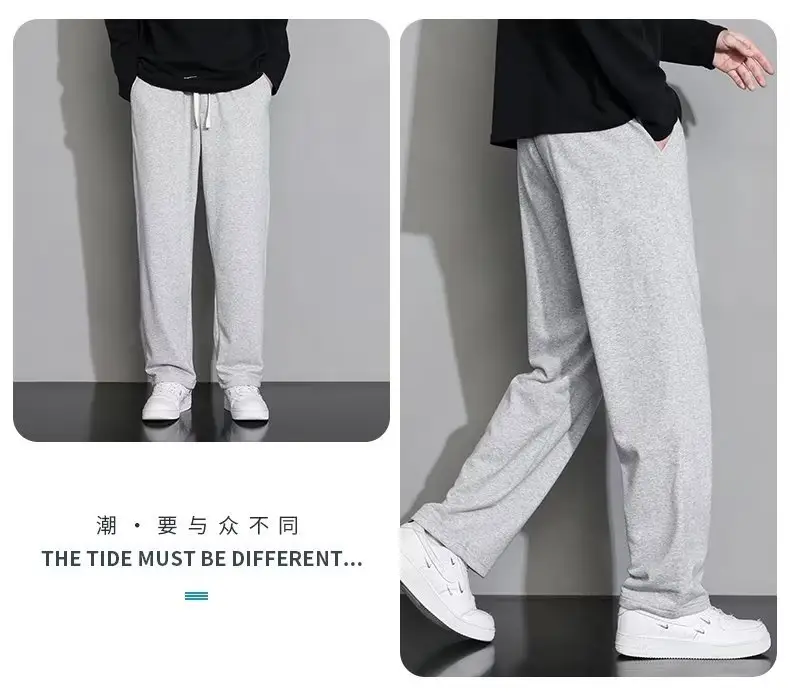 Men's Black Wide-leg Casual Pants Summer Dosing Heavy — feature 9