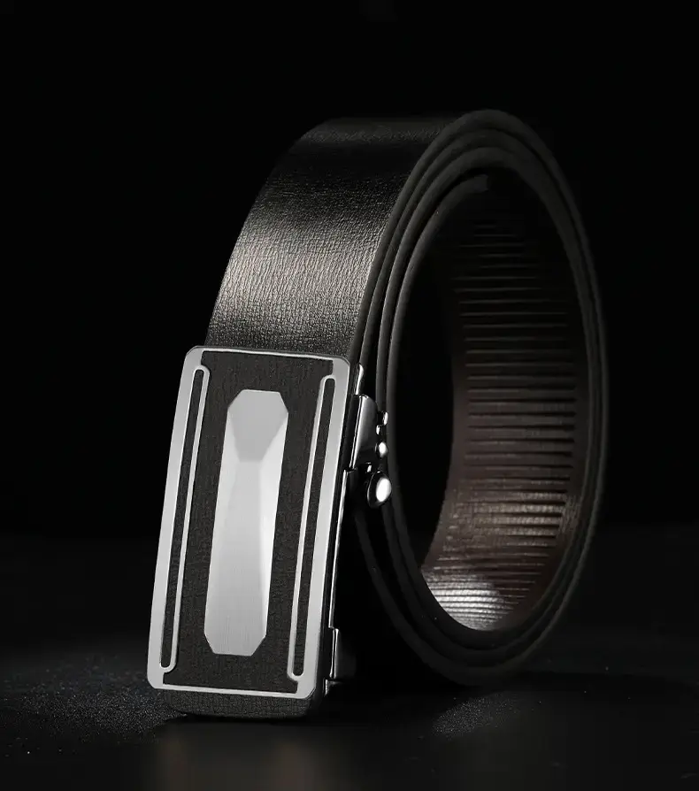 2023 Men's Genuine Leather Buckle Belt Brown Gold — feature 19