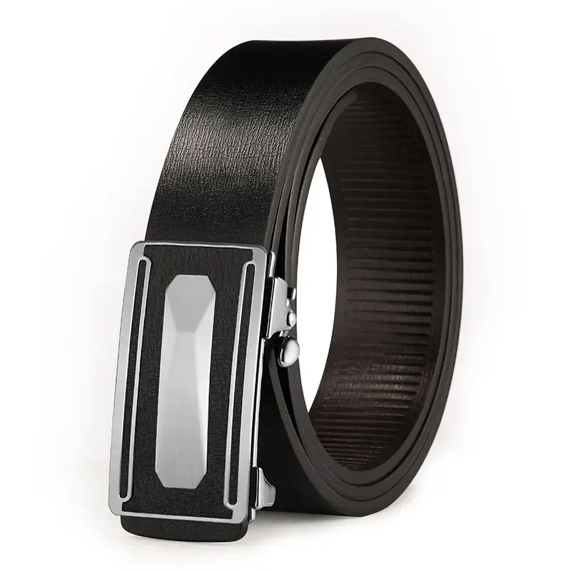 2023 Men's Genuine Leather Buckle Belt Brown Gold - Image 2