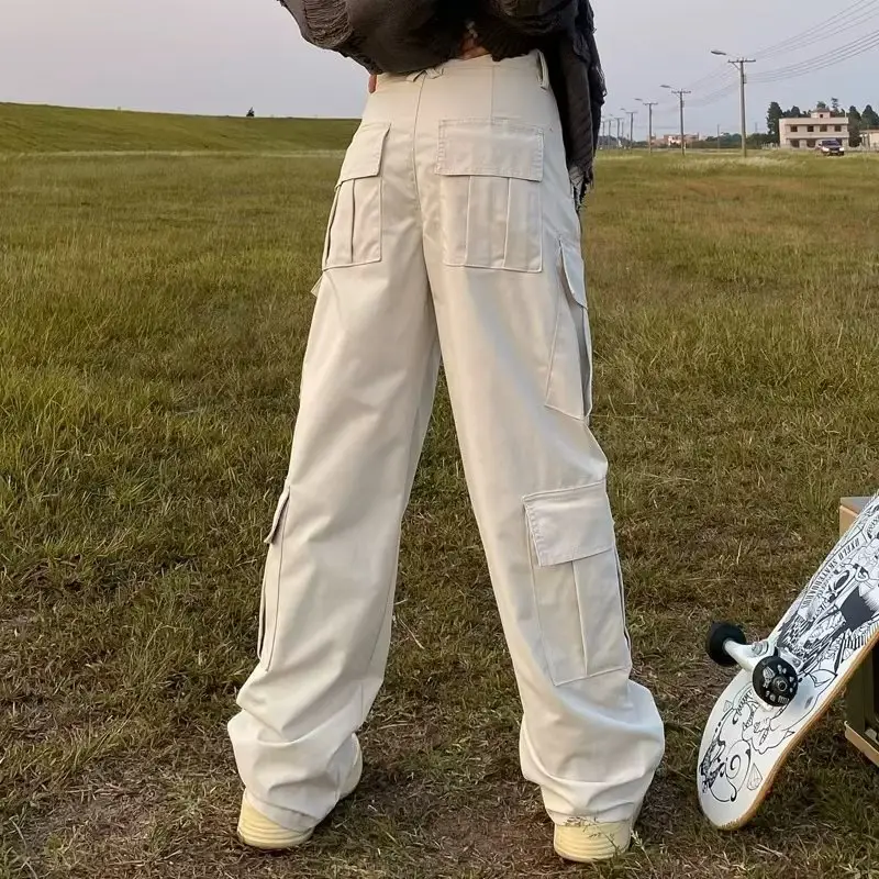 Men Black Heavy Duty Cargo Trousers Loose Straight Casual - Image 6