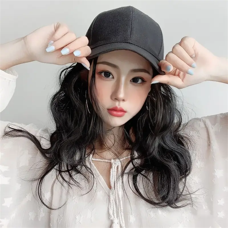 Women's Big Wave Cap Wig Mid-Length Hair Trendy - Image 3
