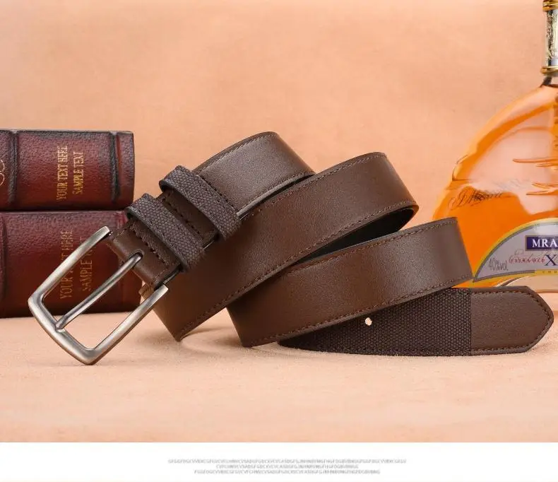 Men's Black PU Leather Belt with Silver Buckle β feature 4