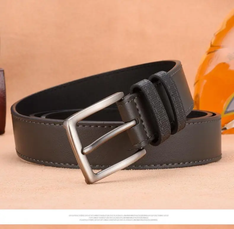 Men's Black PU Leather Belt with Silver Buckle β feature 6
