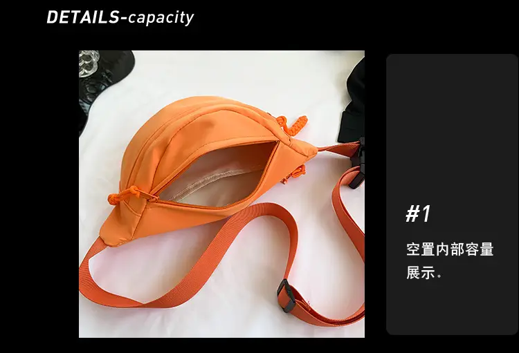 Women's Orange Canvas Crossbody Bag Large Capacity — feature 11