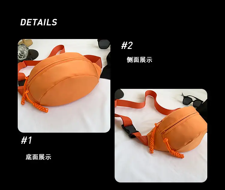 Women's Orange Canvas Crossbody Bag Large Capacity — feature 12