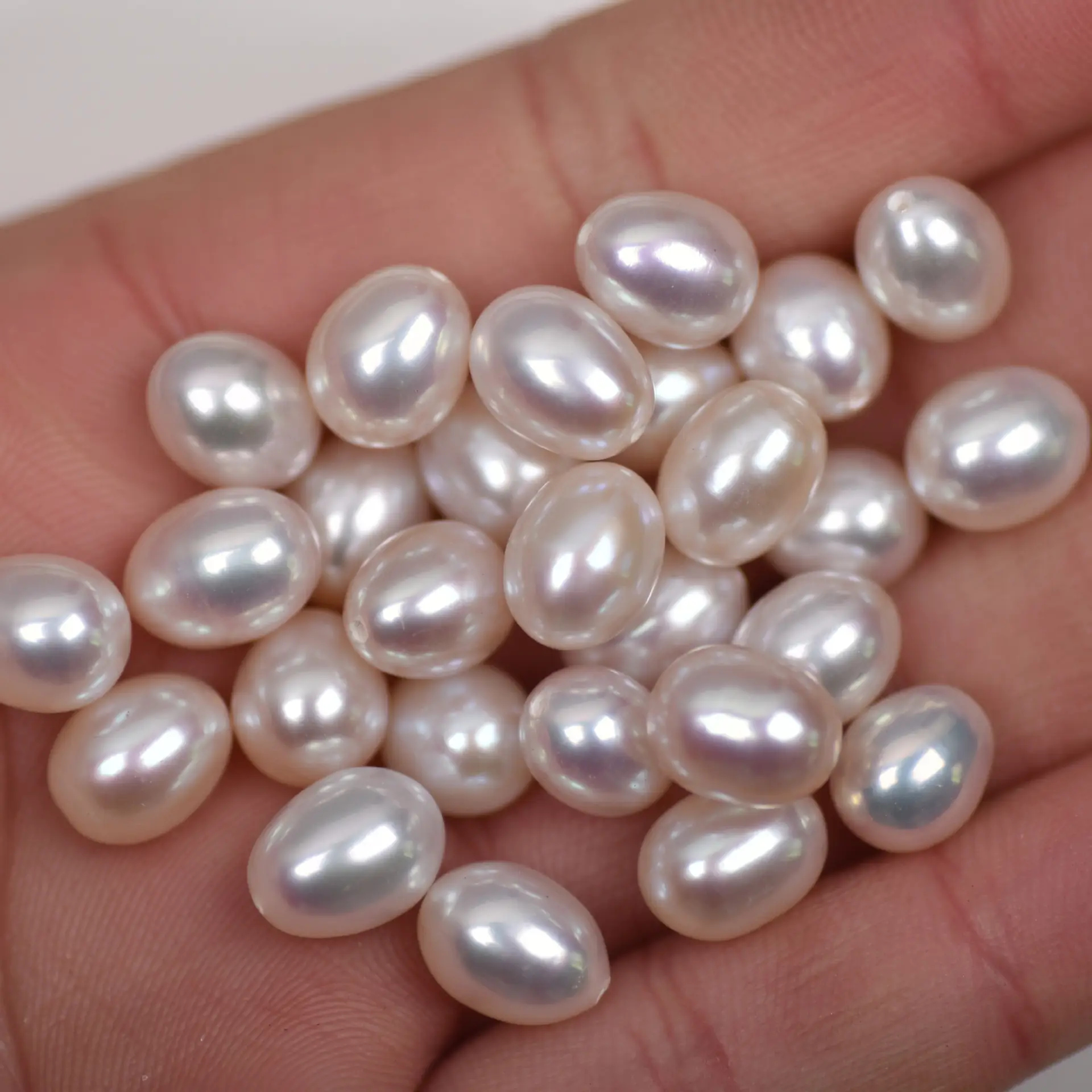 Natural Freshwater Pearls Half-Hole Rice Beads - Image 3