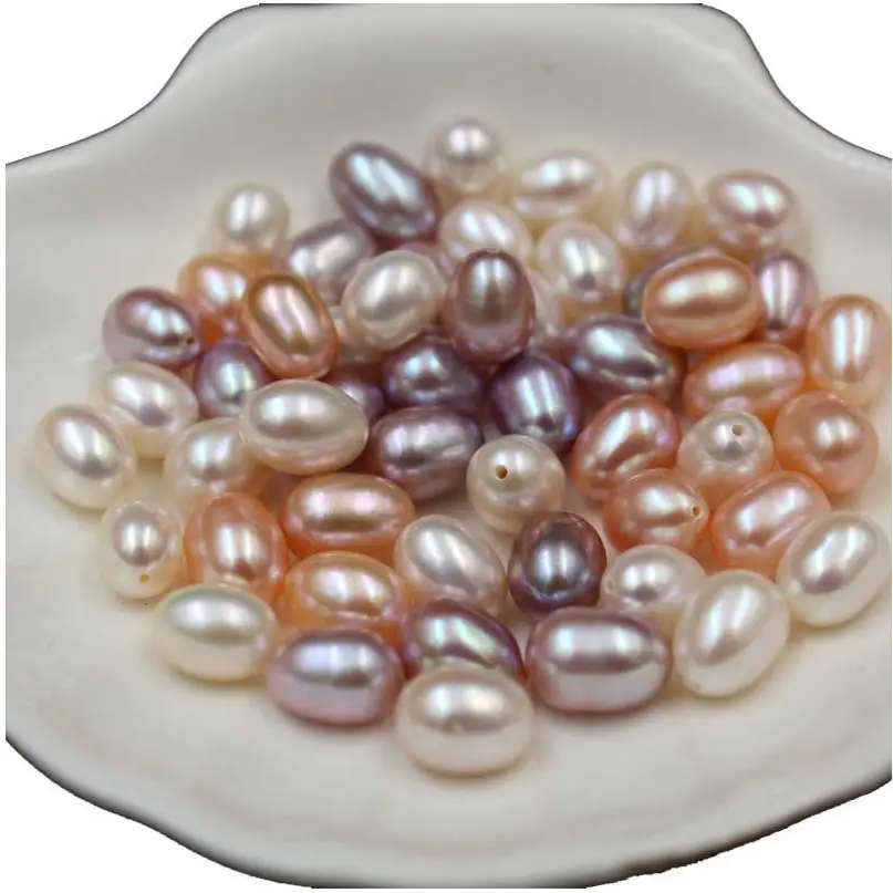 Natural Freshwater Pearls Half-Hole Rice Beads - Image 5